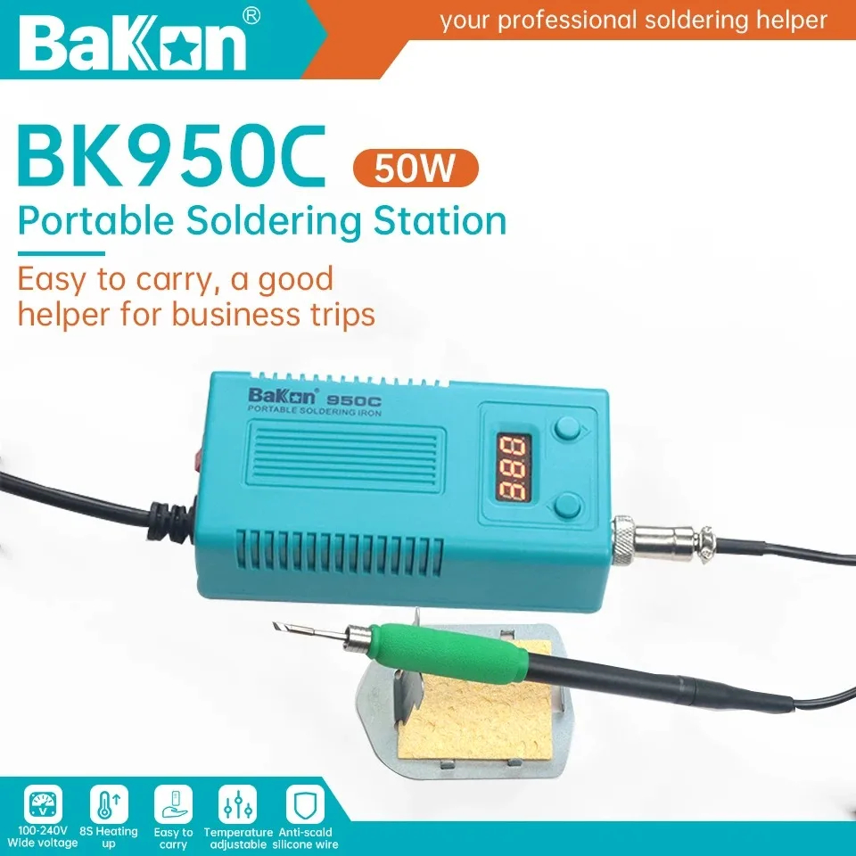 Soldering Iron Temperature Probe - Bakon ポータブルデジタルスクリーンはんだ付けステーション C210チップ付き 簡単交換式加熱はんだごて C210