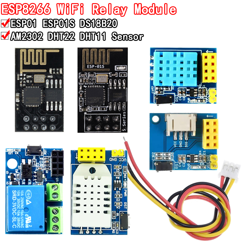 Ds18B20 - Wi-Fi ACリレーモジュール,5V,ds18b20,dht11,LEDコントローラー,RGB,スマートホーム,リモートコントロールスイッチ,電話アプリケーション,ESP-01S
