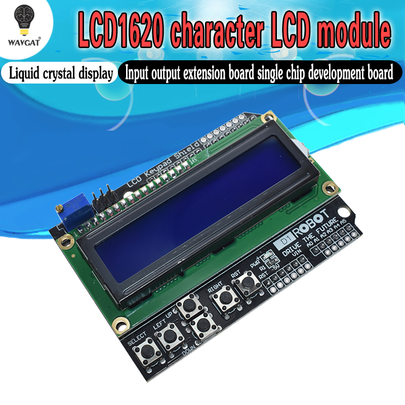 Lcd 1602 - 1個lcdキーパッドシールドarduino ATMEGA328 LCD1602液晶1602モジュールの表示ATMEGA2560ラズベリーパイunoブルースクリーン