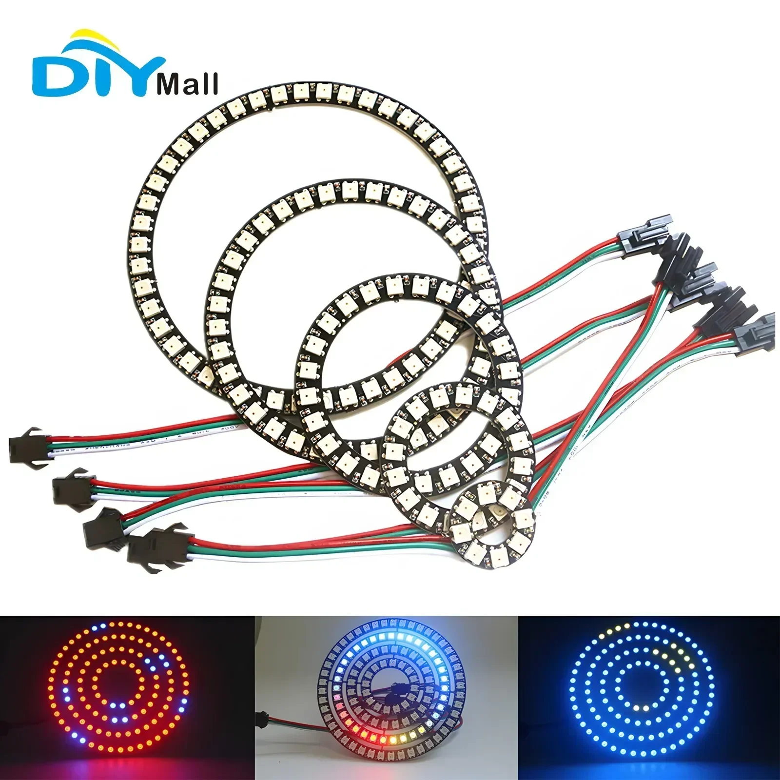 Ws2812B - DIYmall WS2812B 5050 RGB LEDリングライト 7/8/12/16/24/60ビットランプライト内蔵ドライバー付き