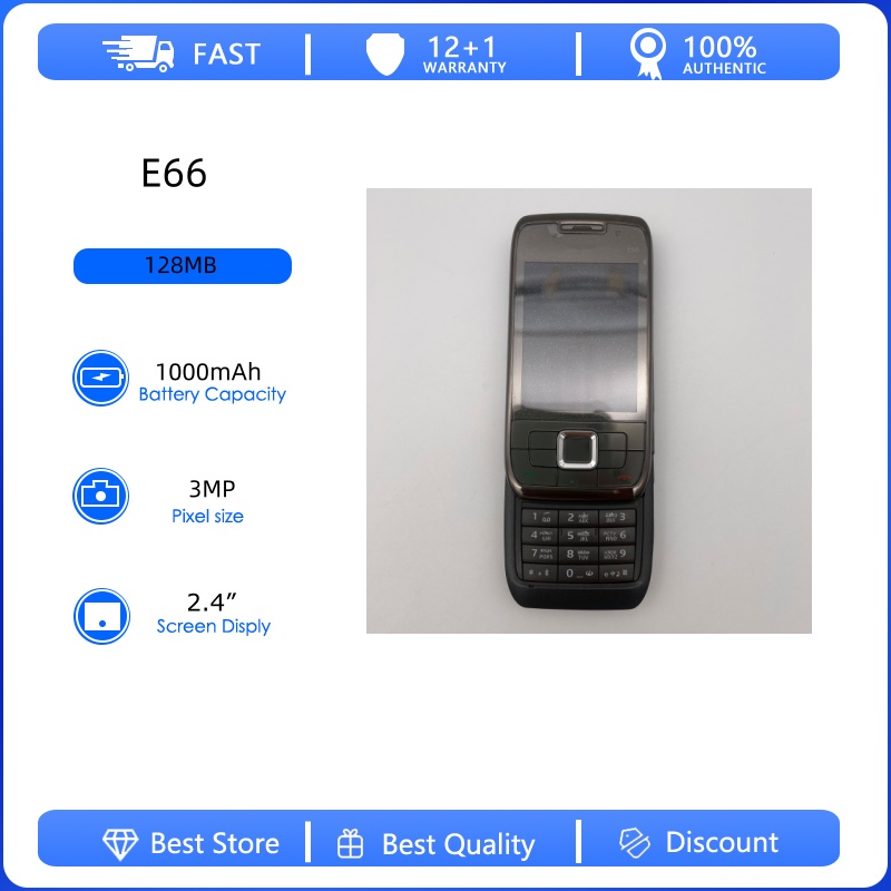 Tft Display 2.4 - SIMロック解除済み、オリジナルの整備済みE66 3G Wi-Fi GSM 900/1800携帯電話。アラビア語キーボード搭載。フィンランド製。