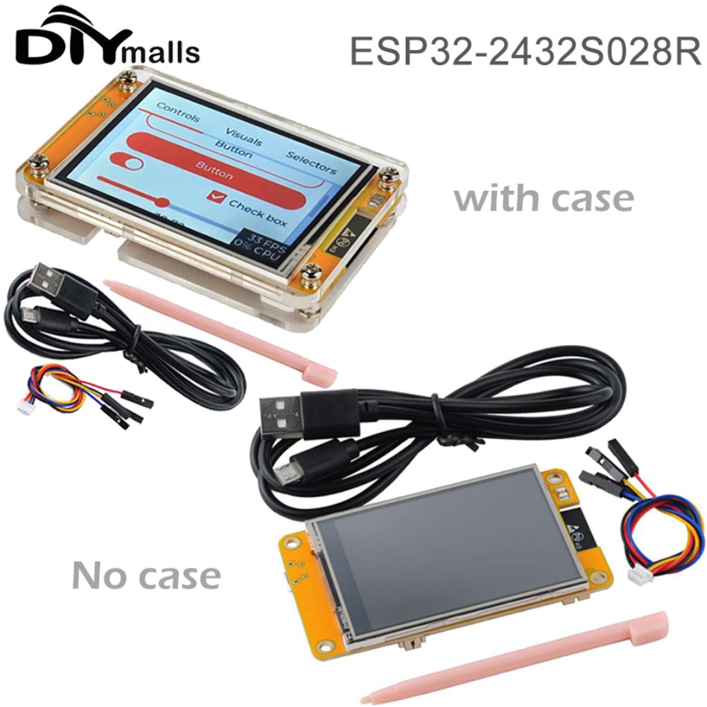 Ili9341 - TFT LCD抵抗膜方式タッチスクリーン開発ボード,アクリルケース,ESP32-2432S028Rディスプレイ,ESP-WROOM-32, 2.8インチ