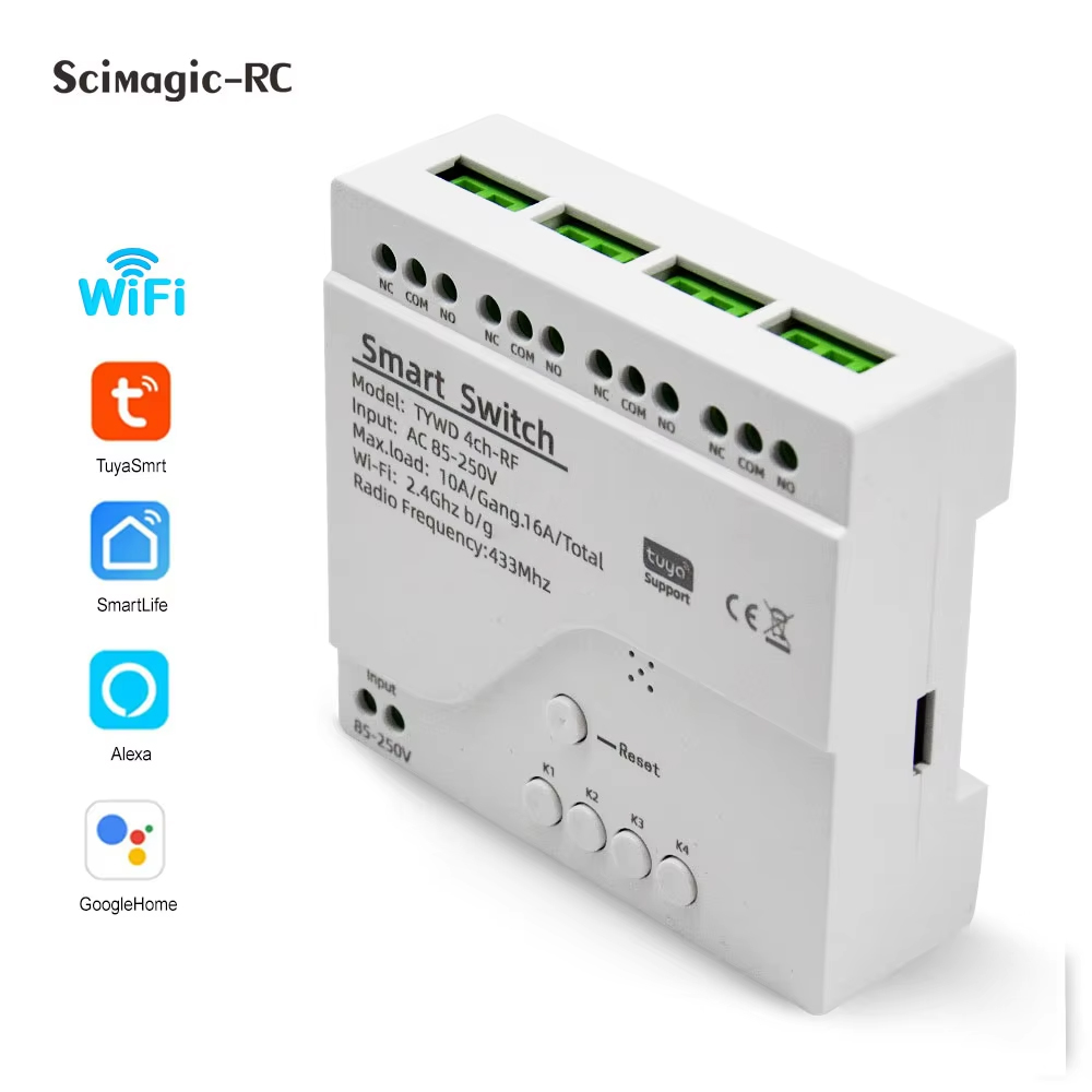 スマートTuyaスイッチ4CHリレーモジュールホームオートメ - Relay Module 4 Channel のレビューと価格