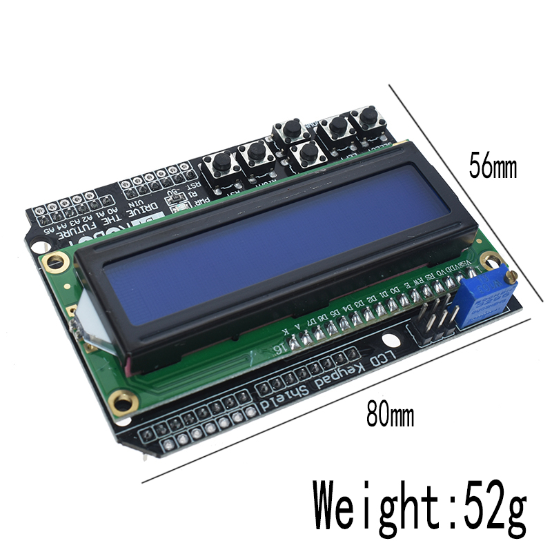 1個lcdキーパッドシールドarduino ATMEGA32 - Lcd 1602 のレビューと価格