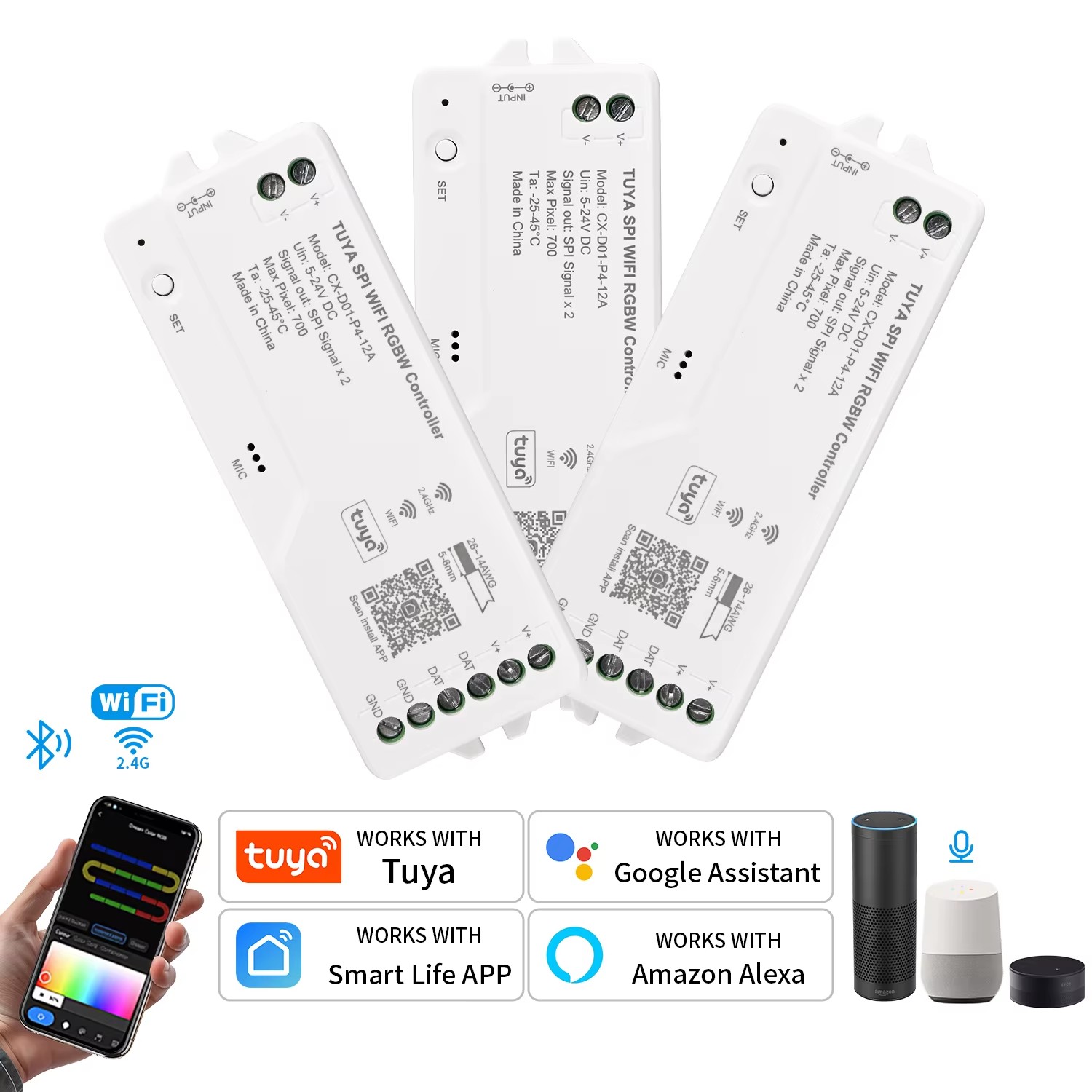 Tuya Wifi LED SPI RGBIC RGBWIC - Ws2812B のレビューと価格