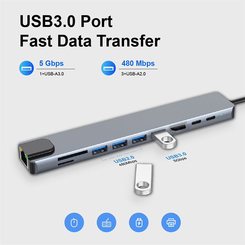 10-in-1 USB-C ハブ、4K HDTV ビデオ出力 - Sd Card Module のレビューと価格